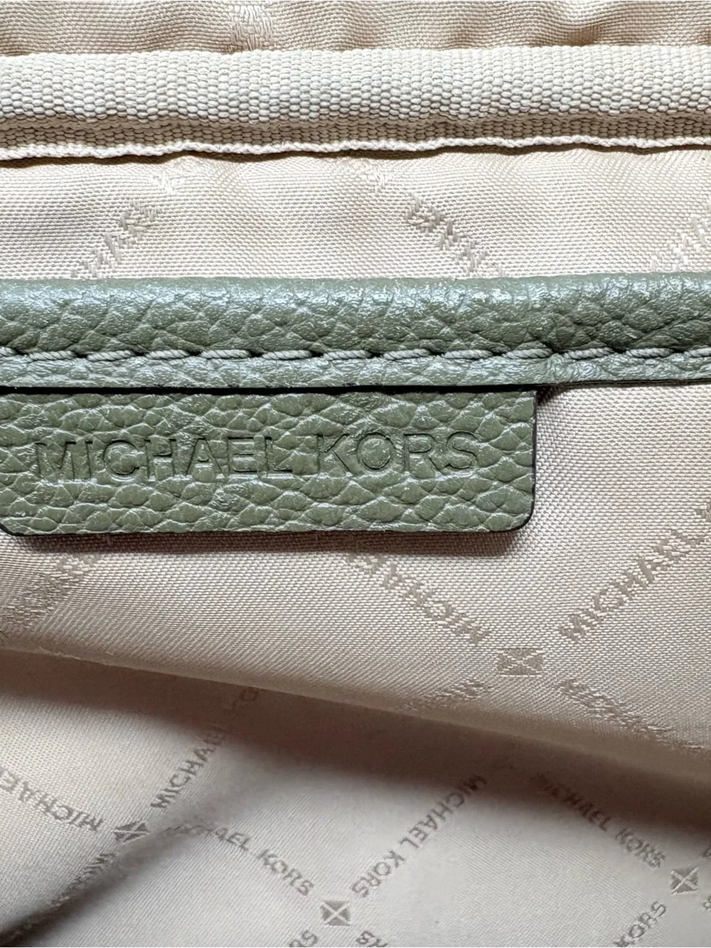 Michael Kors Fulton Olive Green Leather Crossbody Bag Camera Bag Purse 9.5”x6”